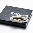 Bracelet - HOTARU KUMIHIMO, argent, S-35cm, M-40cm, pure soie, phosphorescent, Ryukobo, Tokyo Japon, fait main traditionnel, souvenir, cadeau