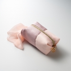 Pochette - KUMIHIMO, sakura-pink, pure soie, pochette à maqu...