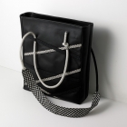 Sac - KUMIHIMO, sac d'affaires,Sac en PC,noir et argent,Ryukobo, Tokyo Japon, artisanat traditionnel, souvenir, cadeau