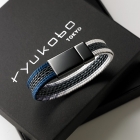 Bracelet en cuir et kumihimo