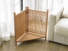 Artisanat du bois Kumiko Étagère d'angle (petite) - Bois naturel, H 60 x L 40, étagères amovibles