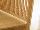 Artisanat du bois Kumiko Étagère d'angle (grande) - Bois naturel, H 110 x L 40㎝, étagères amovibles
