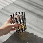 Verre,KUROCO,Rayures,Vieux,Grain droit,Verre noir,350ml,Sake japonais,Moderne,Verre Kimoto,Artisanat traditionnel,Souvenir,Cadeau