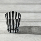 Verre,KUROCO,Rayures,Vieux,Grain droit,Verre noir,350ml,Sake japonais,Moderne,Verre Kimoto,Artisanat traditionnel,Souvenir,Cadeau