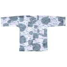 Chemise en tissu de kimono d’été yukata – AYU FROM/grise – Motif de poisson ayu, chemise « TEWSEN », étoffe wazarashi, chemise de style dabo, unisexe