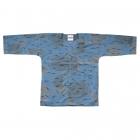 Chemise en tissu de kimono d’été yukata – AYU FROM/bleu marine – Motif de poisson ayu, chemise « TEWSEN », étoffe wazarashi, chemise de style dabo, unisexe