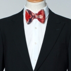Nœud papillon Kumihimo Standard - rouge, soie 100%, DOMYO