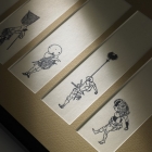 Ukiyoe de Katsushika Hokusai « Hommes d'Edo » (Edo Woodblock Prints) - Inspiré par Hokusai Manga, gravures sur bois, avec cadre