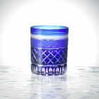 Edo Kiriko,Vieux verre,ligne classique,bleu,lapis-lazuli,Ø7....
