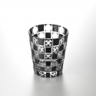 Verre,KUROCO,Pin de Tamachi,Vieux,Motif en damier,Verre noir,350ml,Sake japonais,Moderne,Verre Kimoto,Artisanat traditionnel,Souvenir,Cadeau