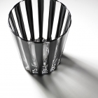 Verre,KUROCO,Rayures,Vieux,Grain droit,Verre noir,350ml,Sake japonais,Moderne,Verre Kimoto,Artisanat traditionnel,Souvenir,Cadeau
