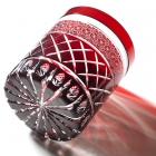 Edo Kiriko,Vieux verre,ligne classique,Rouge,Ø7.3 × H9.0 cm, Hanasho,itogikutsunagi,yarai,artisanat traditionnel,fait main,souvenirs,sur commande