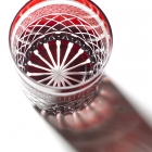 Edo Kiriko,Vieux verre,ligne classique,Rouge,Ø7.3 × H9.0 cm, Hanasho,itogikutsunagi,yarai,artisanat traditionnel,fait main,souvenirs,sur commande