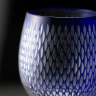 Edo Kiriko,long verre à vin,kometsunagi,lapis-lazuli,bleu,Hanasho, artisanat traditionnel,fait main,souvenir,cadeau,sur commande,Sommet du G8 Toyako '08