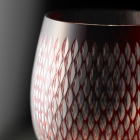 Edo Kiriko,long verre à vin,kometsunagi,rouge foncé,Hanasho, artisanat traditionnel,fait main,souvenir,cadeau,sur commande,Sommet du G8 Toyako '08