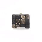 Patchwork Leather Gamaguchi Wallet – Monochrome, Handcrafted in Japan by Maekawa Inden