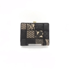 Patchwork Leather Gamaguchi Wallet – Monochrome, Handcrafted in Japan by Maekawa Inden