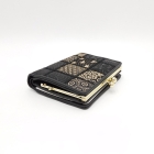 Patchwork Leather Gamaguchi Wallet – Monochrome, Handcrafted in Japan by Maekawa Inden