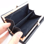 Patchwork Leather Gamaguchi Wallet – Monochrome, Handcrafted in Japan by Maekawa Inden