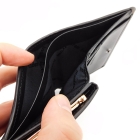 Patchwork Leather Gamaguchi Wallet – Monochrome, Handcrafted in Japan by Maekawa Inden