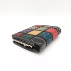 Portefeuille Gamaguchi en cuir patchwork – Multicolore, fabriqué à la main au Japon par Maekawa Inden