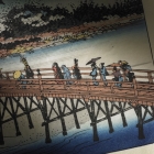 Ukiyoe de  Utagawa Hiroshige « Les Cinquante-trois Relais du Tōkaidō : Keishi (Sanjō Ōhashi) », gravures sur bois, avec cadre