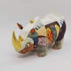 Kimekomi,poupée en bois,rhinocéros,ornement,gravure d'Albrecht Dürer,hommage,Matsuzaki Doll,Japon,Tokyo,traditionnel,artisanal,souvenir,cadeau,B