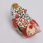 rino ! A - Poupée Kimekomi d'un petit rhinocéros,Tokyo,Japon,Artisanat traditionnel, fait main, Dimensions : H 10 x L 15 x P 8 cm