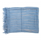 Étole - KUMIHIMO, Teinture Tatsumaki, tresse plate, bleu, rayures, grande, écharpe, Ryukobo, kimono, Japonais, Tokyo, artisanat traditionnel, soie, cadeau, fait main