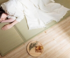  Matelas tatami pliable en Igusa – Taille simple – En Igusa naturel, doublure durable aiguilletée
