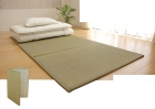  Matelas tatami pliable en Igusa – Taille simple – En Igusa naturel, doublure durable aiguilletée