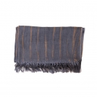 Etole - KUMIHIMO, Teinture Tatsumaki, tresse plate, noir, rayures, grande, écharpe, Ryukobo, kimono, Japonais, Tokyo, artisanat traditionnel, soie, cadeau, fait main