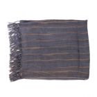 Etole - KUMIHIMO, Teinture Tatsumaki, tresse plate, noir, rayures, grande, écharpe, Ryukobo, kimono, Japonais, Tokyo, artisanat traditionnel, soie, cadeau, fait main