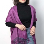 Etole - KUMIHIMO, Teinture Tatsumaki, tresse plate, rose, rayures, grande, écharpe, Ryukobo, kimono, Japonais, Tokyo, artisanat traditionnel, soie, cadeau, fait main