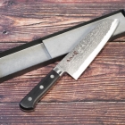 Couteau Santoku en acier laminé - Longueur de la lame : environ 17,5 cm, largeur de la lame : environ 4,9 cm, couteau Damas