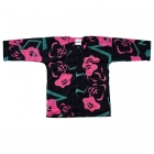 UME BISCUS/noire – Motif de fleurs de prunier ume, chemise « TEWSEN », étoffe wazarashi, chemise de style dabo, unisexe